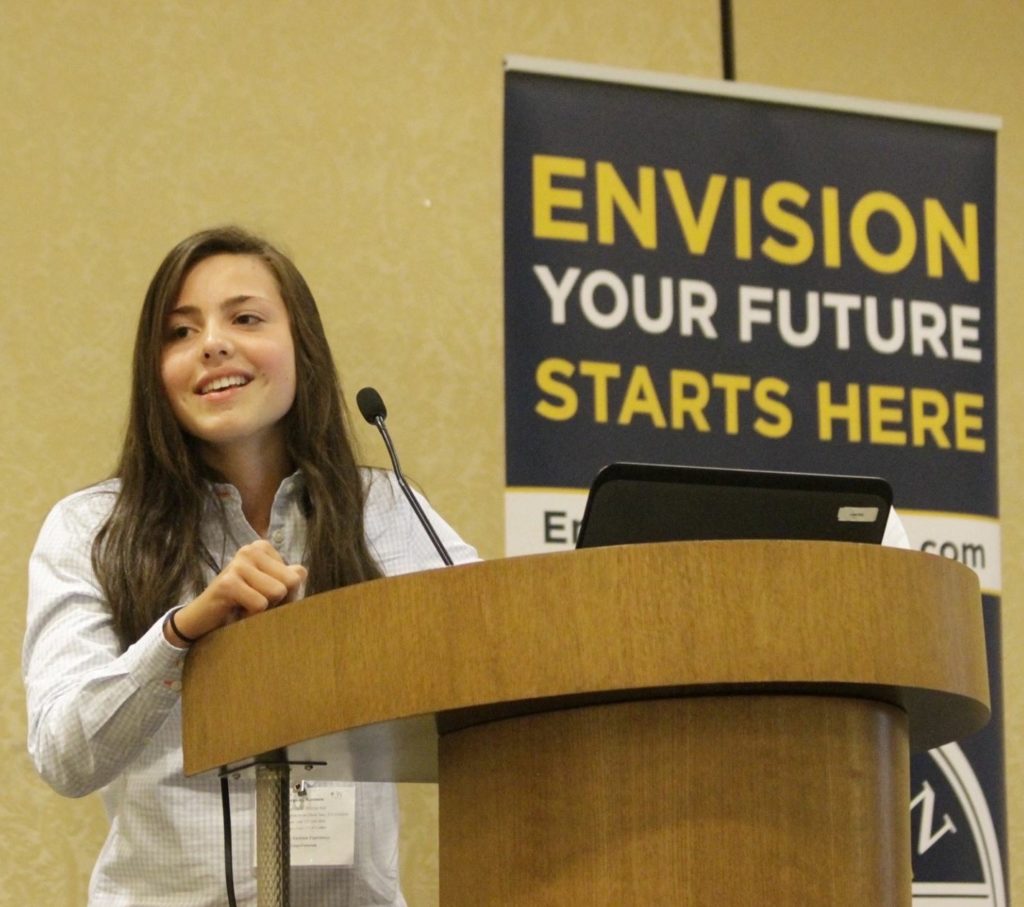 Lia Esposito speaking at a conference